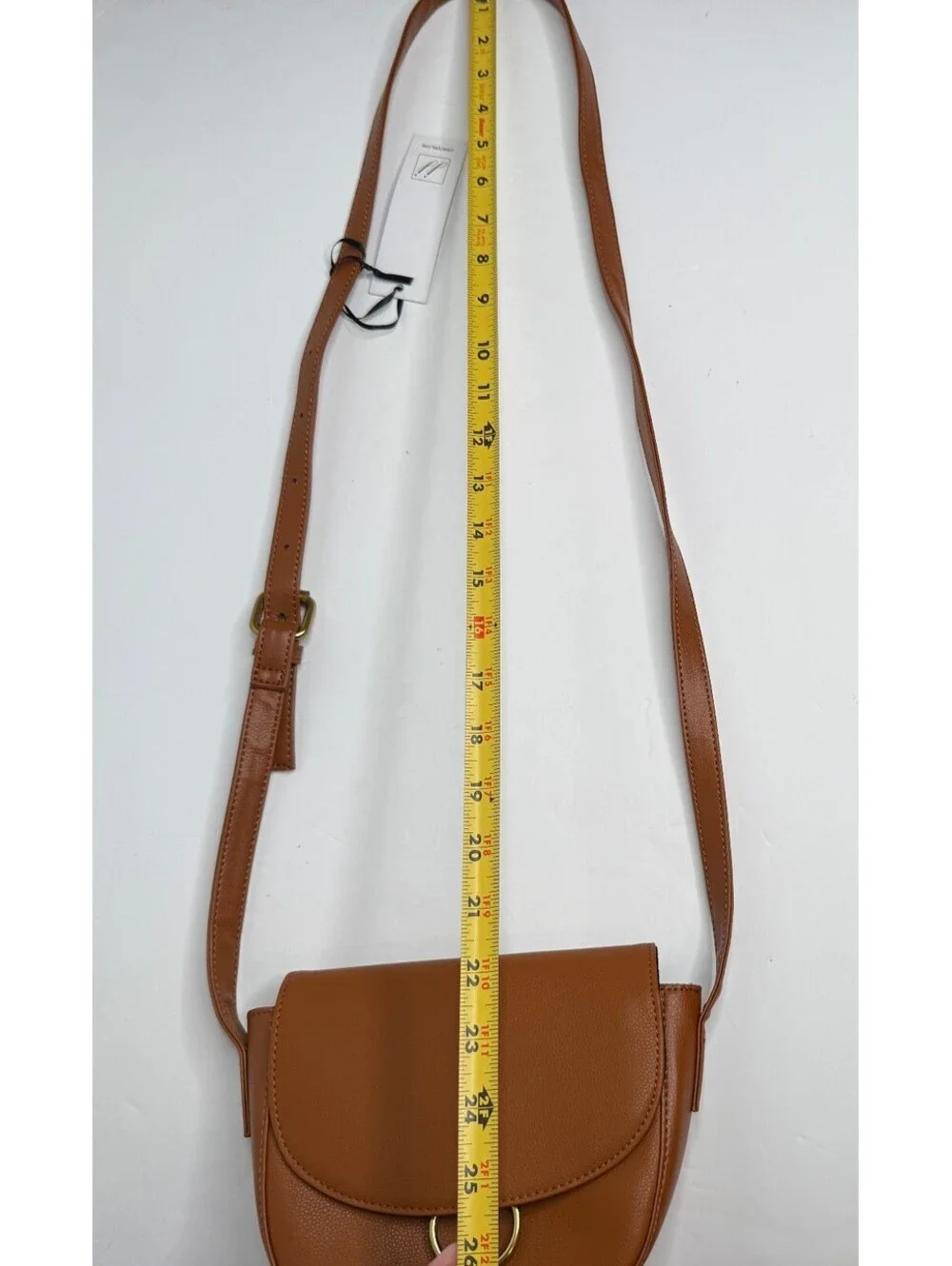 J.J. Winters Cognac Brown Saddle Crossbody Bag Gold Hardware NWT